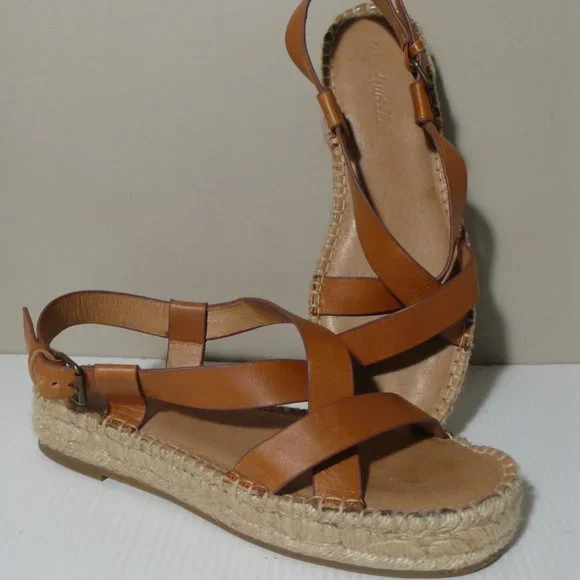 Madewell Shoes Madewelle Malia Leather Flat Espadrille Sandal